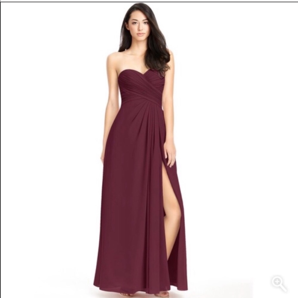 Strapless Cabernet Azazie dress